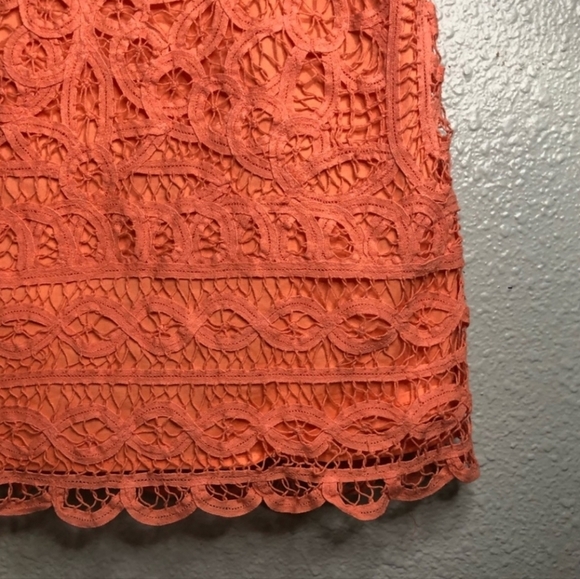 Lilly Pulitzer Tabitha Batt It Up Lace Dress SALMON orange FLORAL Crochet Small - Picture 9 of 11